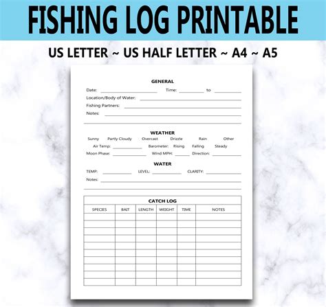 Printable Fishing Log Template